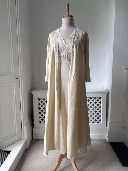 1980s Slip Nightdress and Peignoir Set