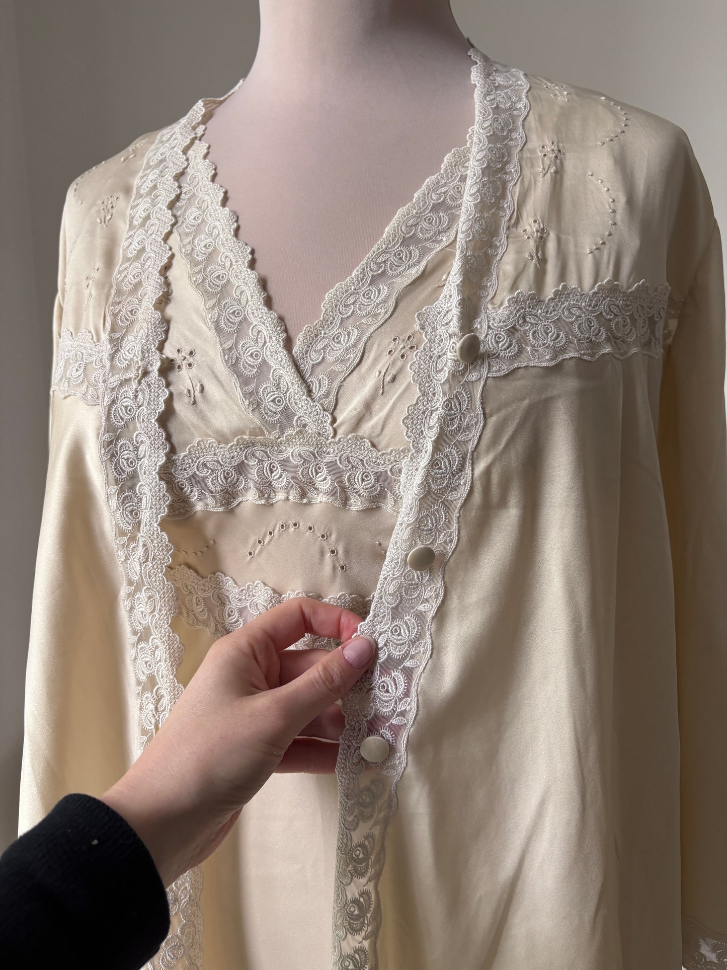 1980s Slip Nightdress and Peignoir Set