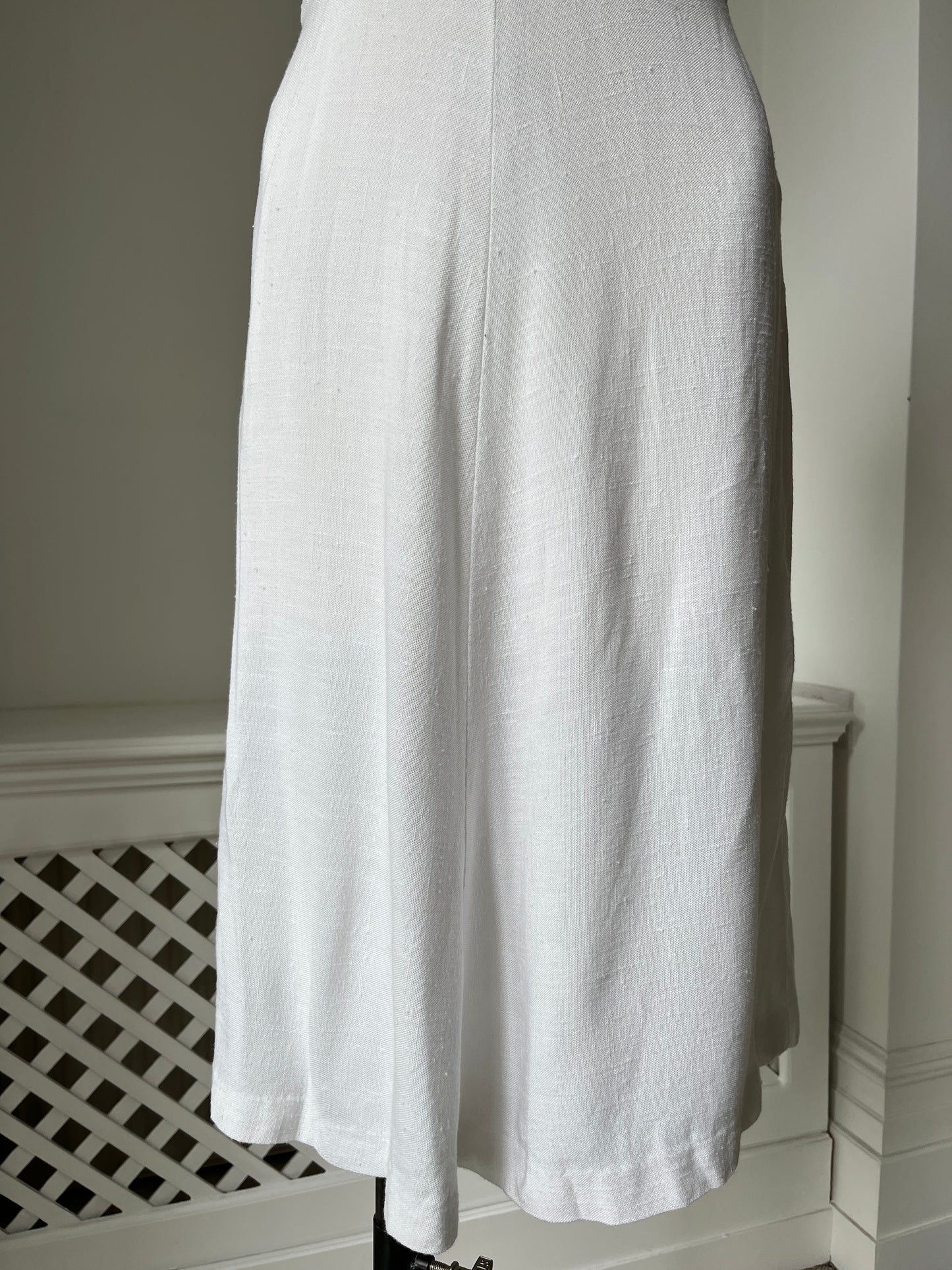 1950s 1960s Slub Cotton White Summer Dress