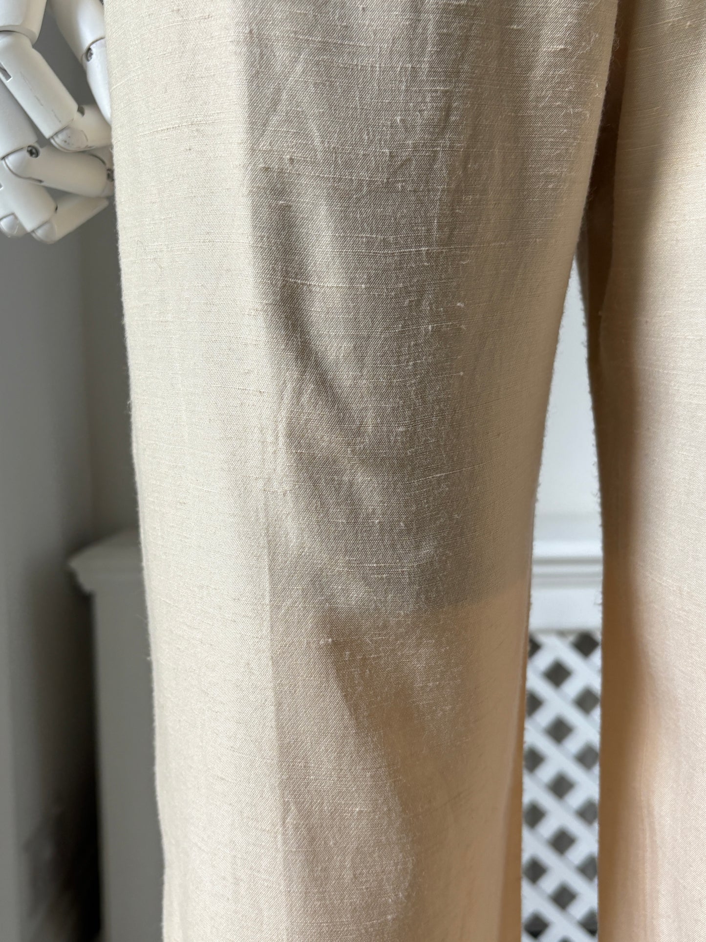 1990s Cream Silk Trousers