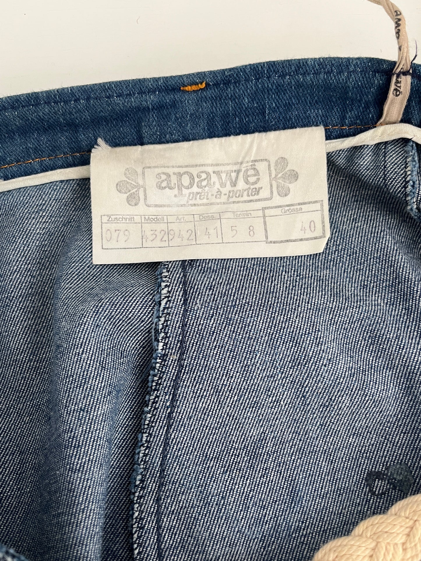 1970s 'Apawe' Denim Skirt