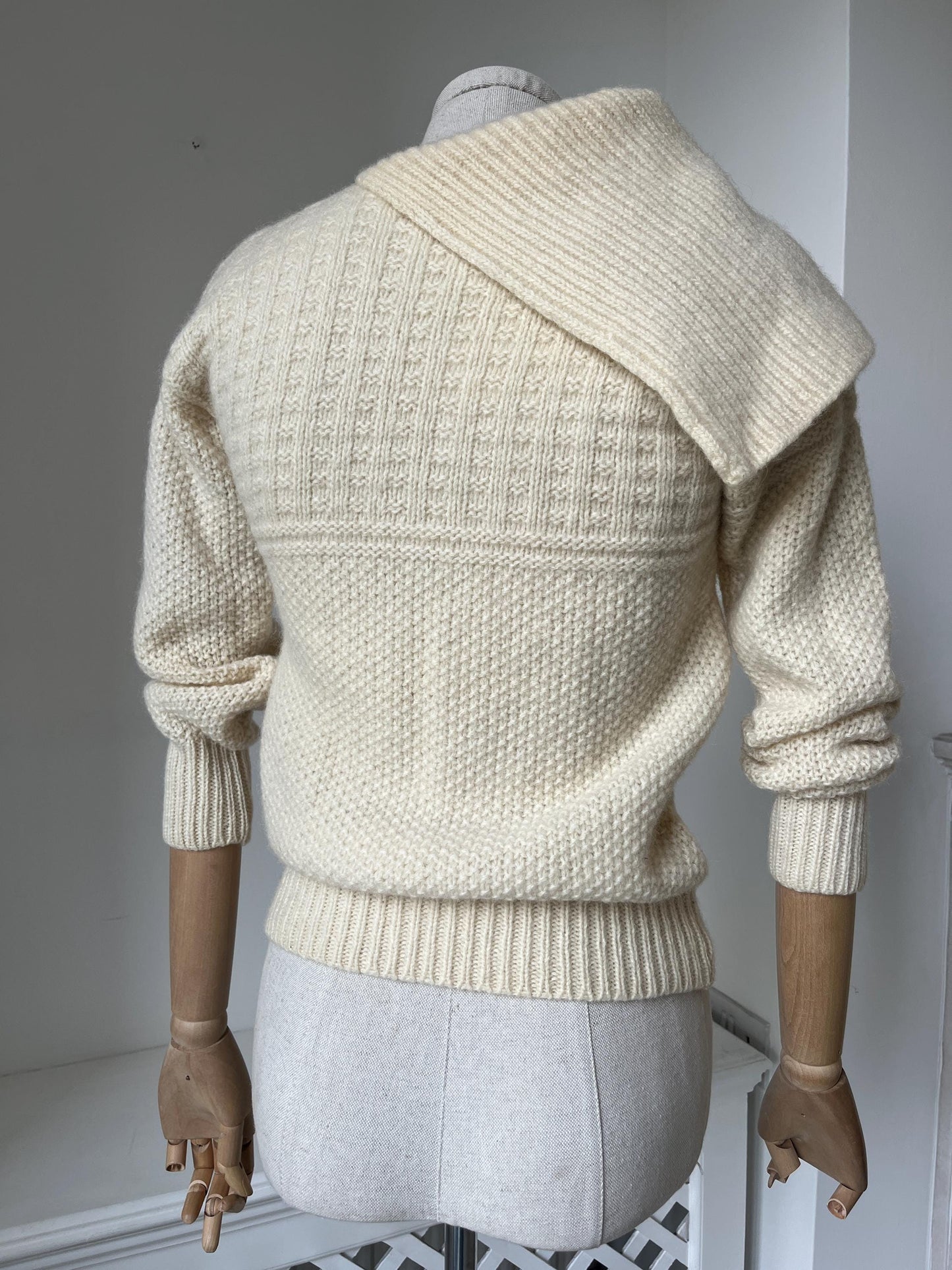 1970s 'Benetton' Wool Knit with Shawl Collar