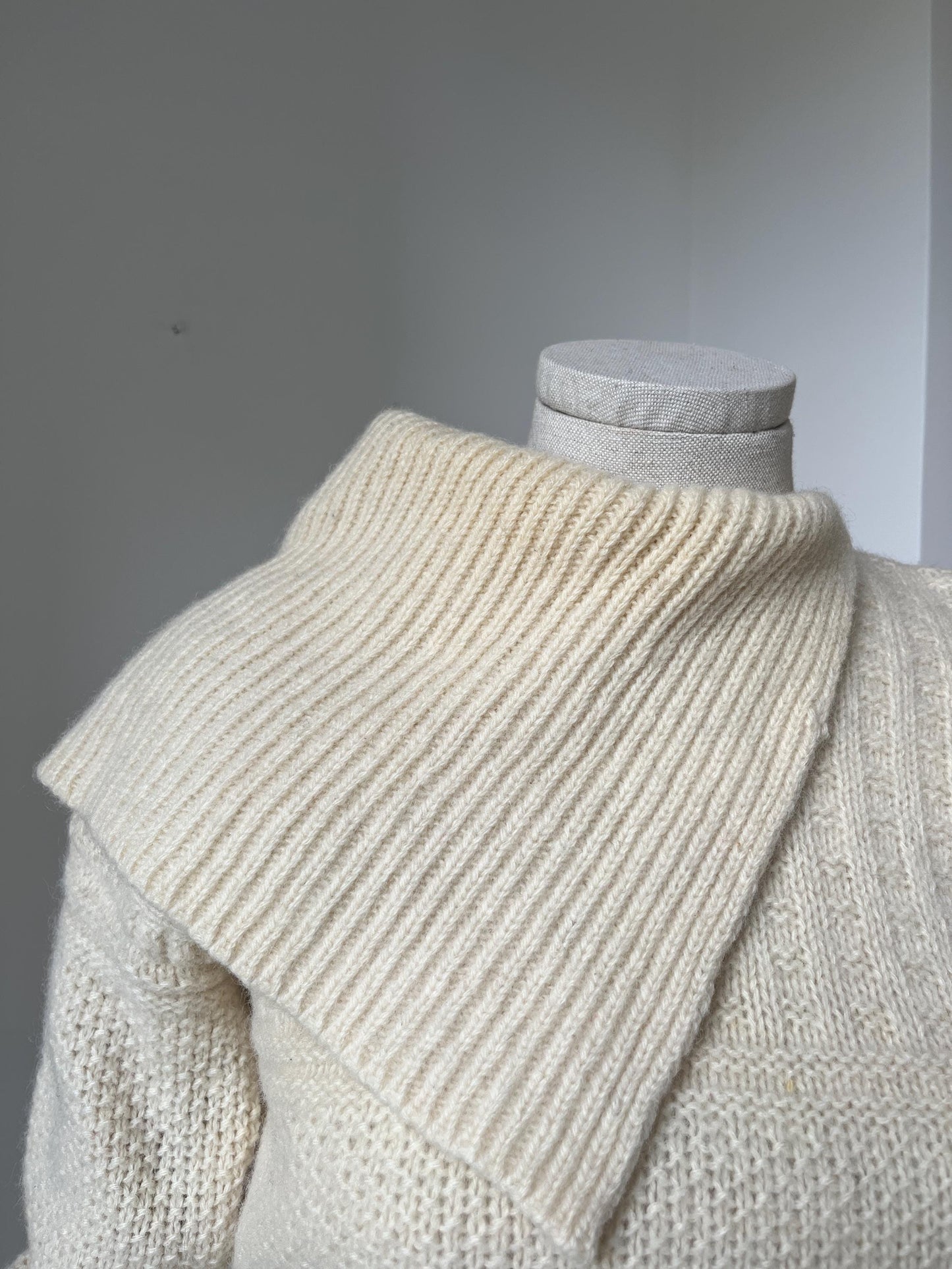 1970s 'Benetton' Wool Knit with Shawl Collar