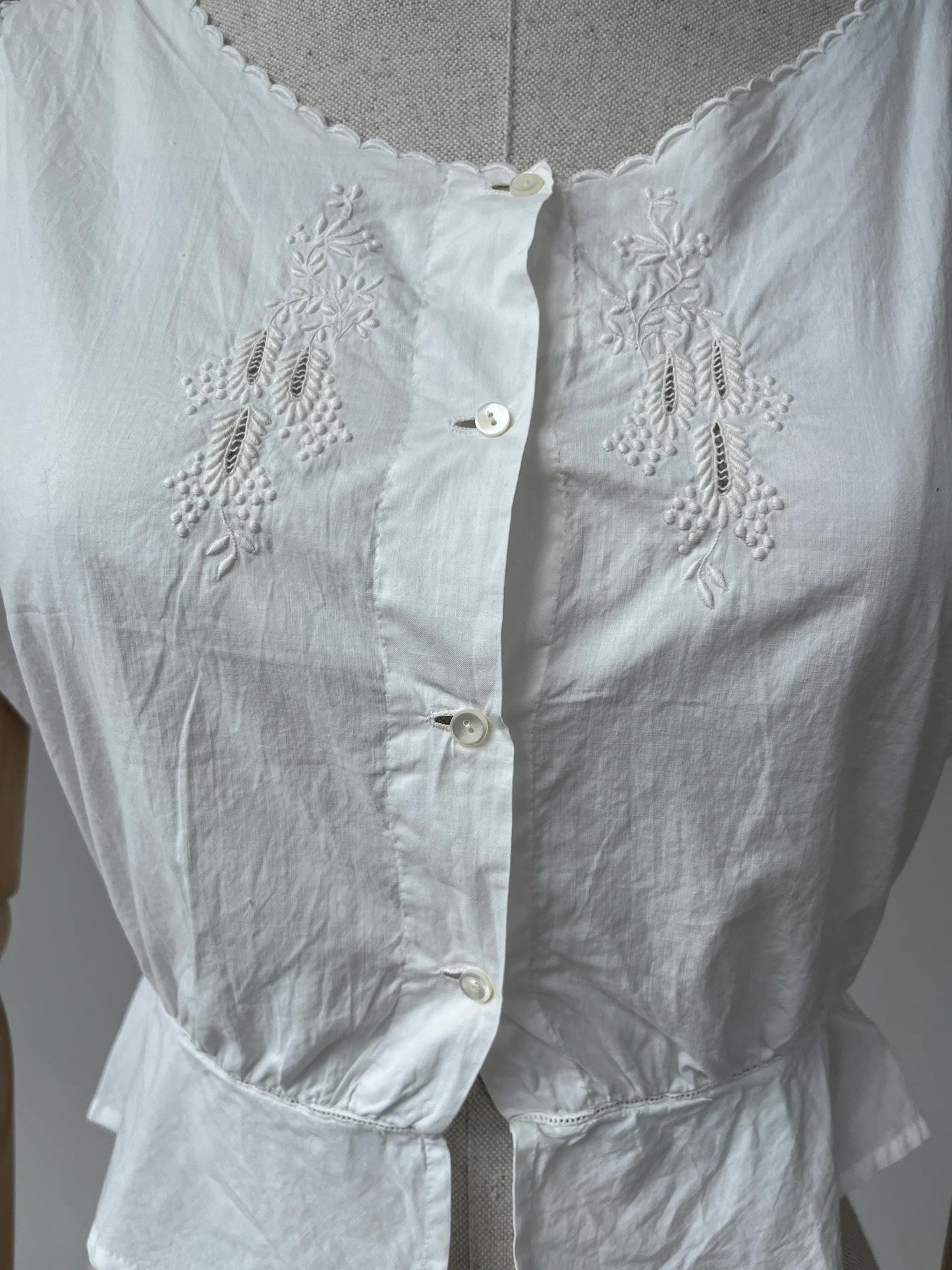 1910s Corset Cover with Wisteria Embroidery