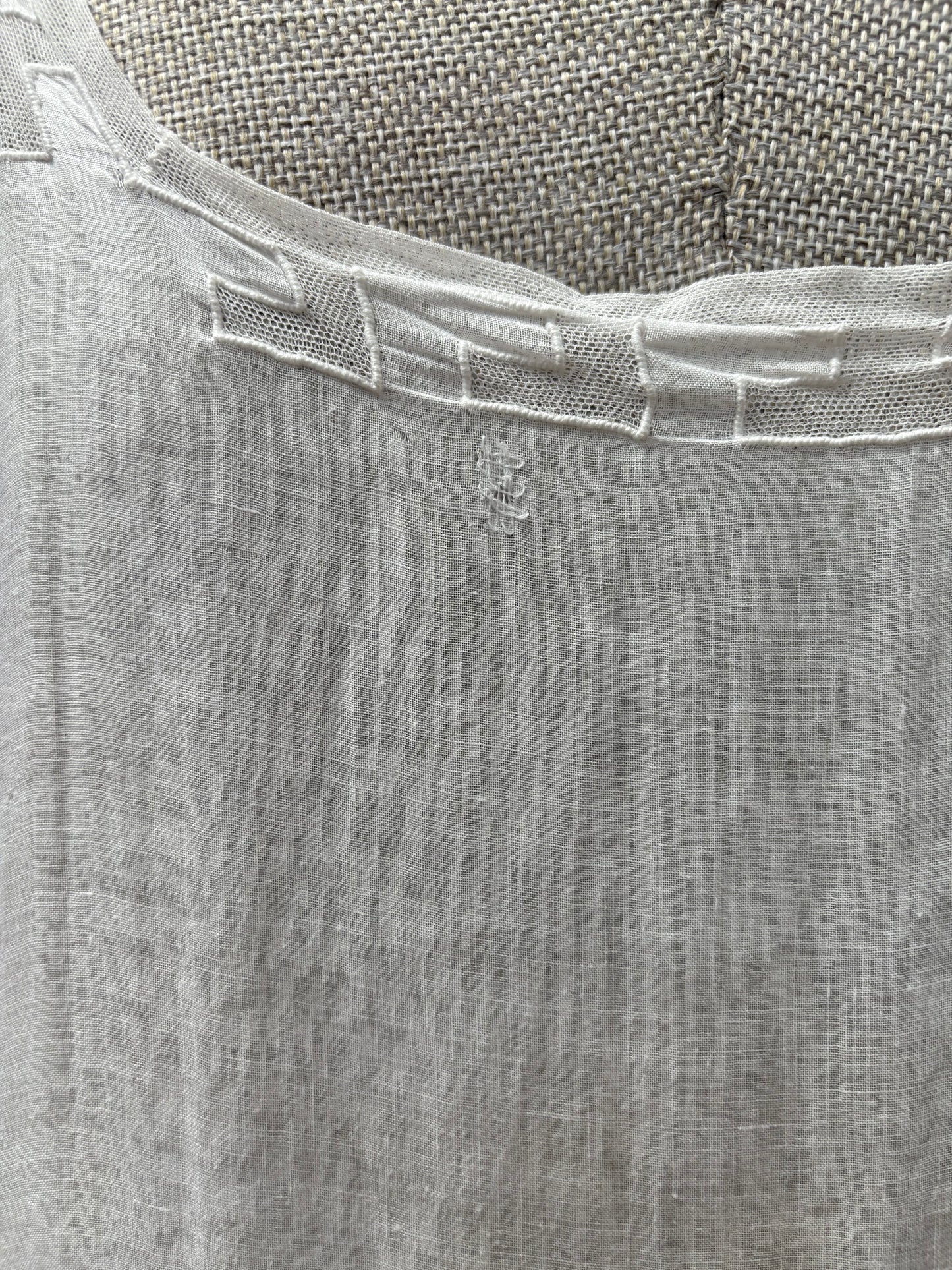 1900s Pure Cotton Sheer Dress (wounded)