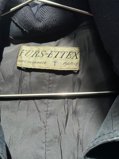 1970s Navy 'Furs-Ettex' Suede Trench Coat