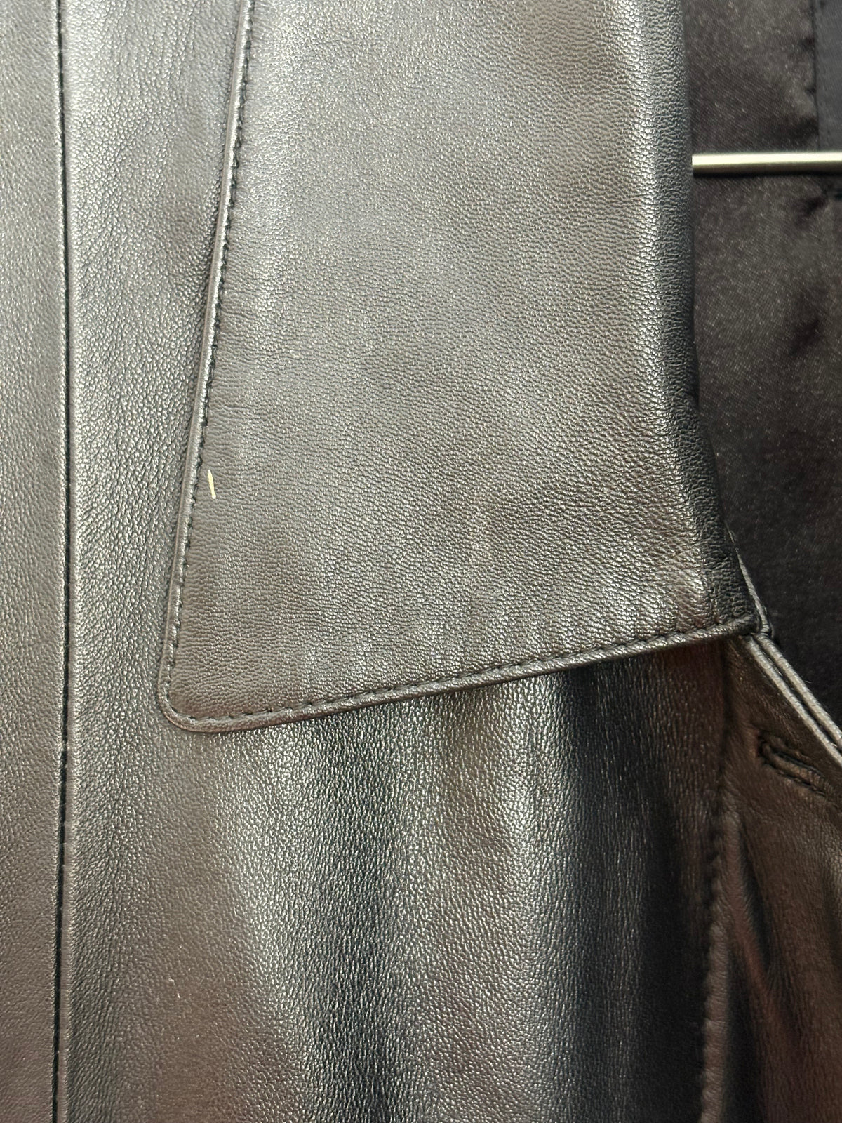 1990s Black Leather Coat