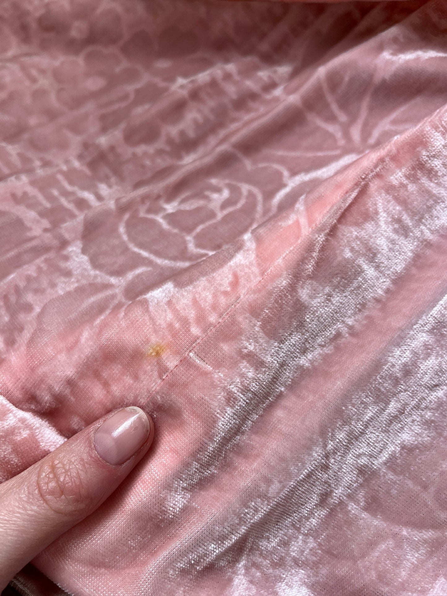 1930s 1940s Pink Velvet 'Lee Delman' Evening Gown