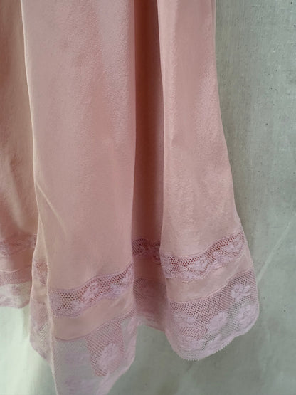 1970s Pink 'Emilia Bellini' Pure Silk Slip