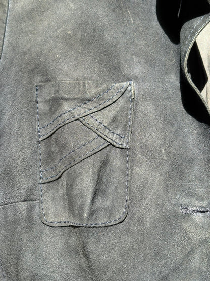 1970s Navy 'Furs-Ettex' Suede Trench Coat