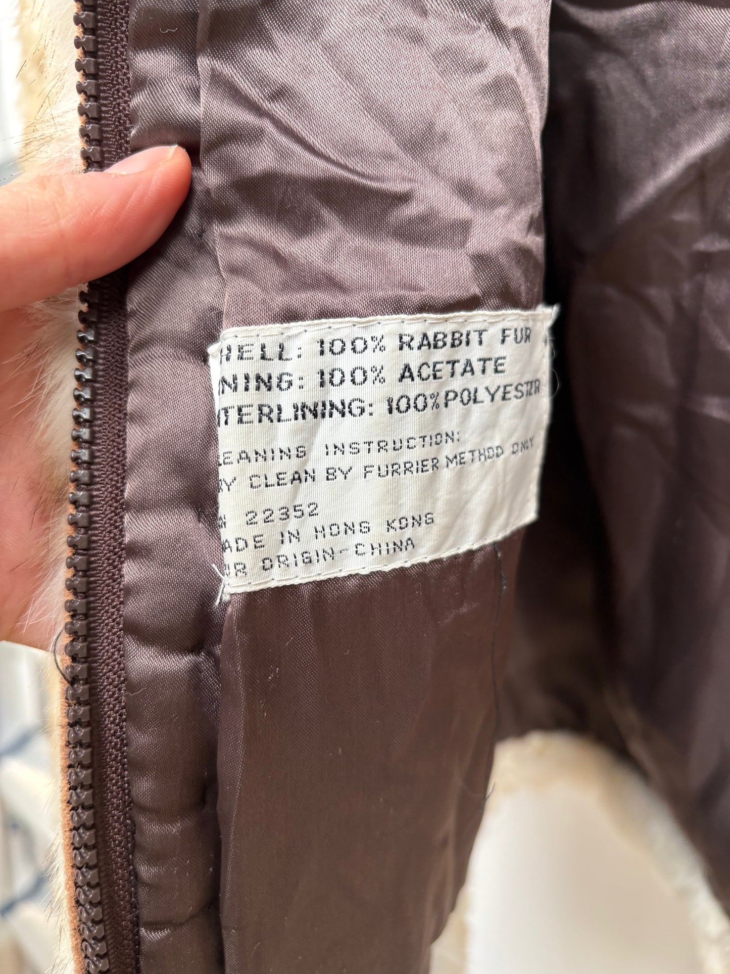 1970s 'Split End Ltd' Rabbit Fur Bomber Jacket