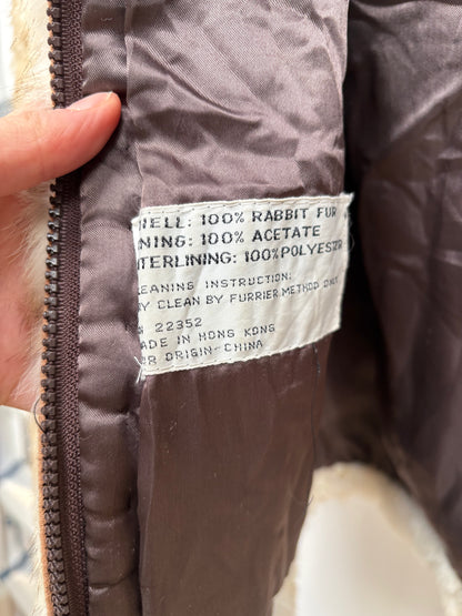 1970s 'Split End Ltd' Rabbit Fur Bomber Jacket