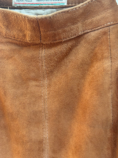 1970s Brown Suede Skirt