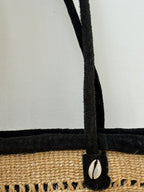 1990s Straw Handbag with Cowrie Shells