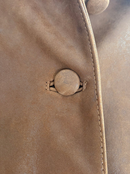 1990s Brown Leather Longline Coat
