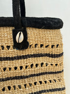 1990s Straw Handbag with Cowrie Shells
