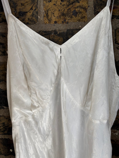 1950s Satin Slip with Dove Print
