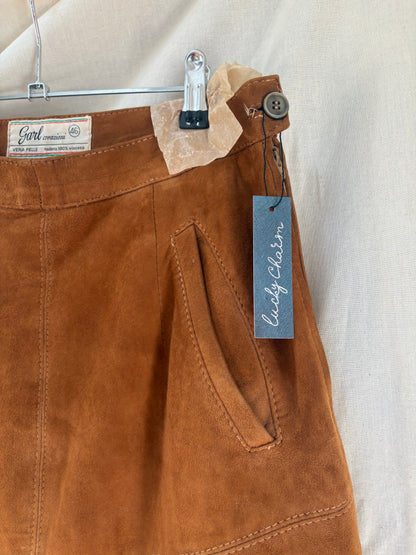 1970s Brown Suede Skirt