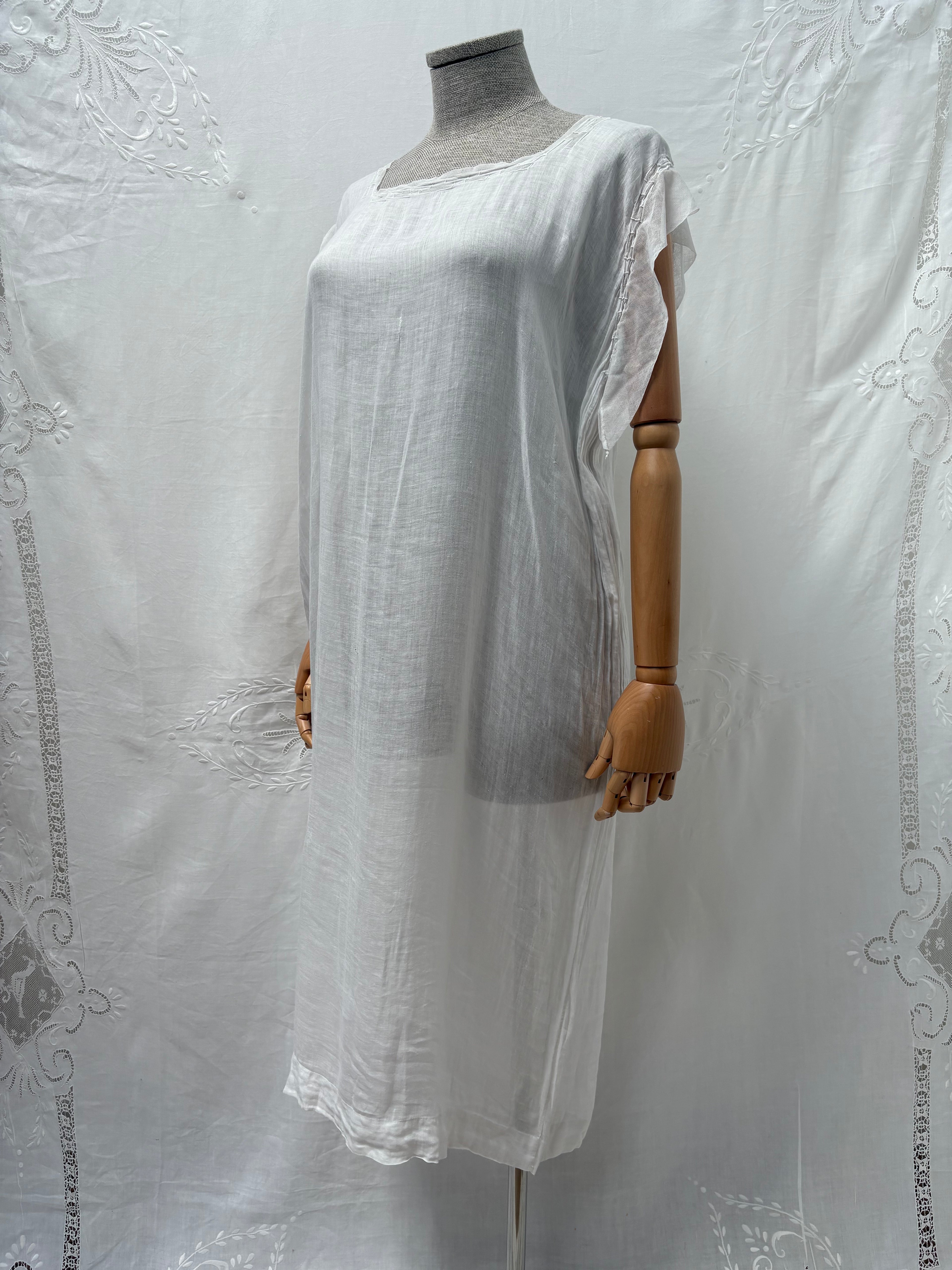 1900s Pure Cotton Sheer Dress