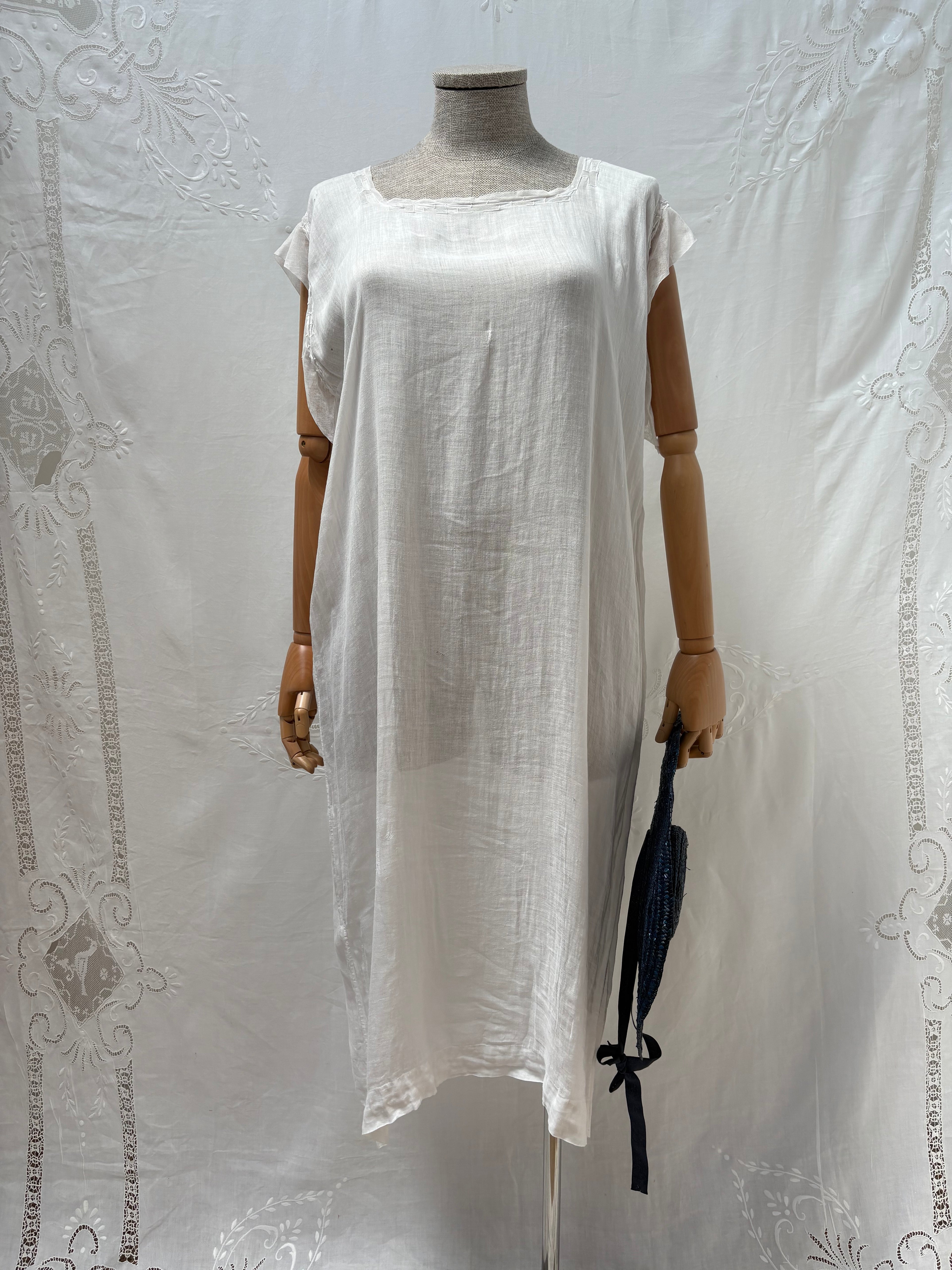 1900s Pure Cotton Sheer Dress