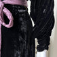 1930s Black Velvet Dress with Dolman Sleeves