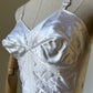 1950s White Gleaming Satin Bullet Bra