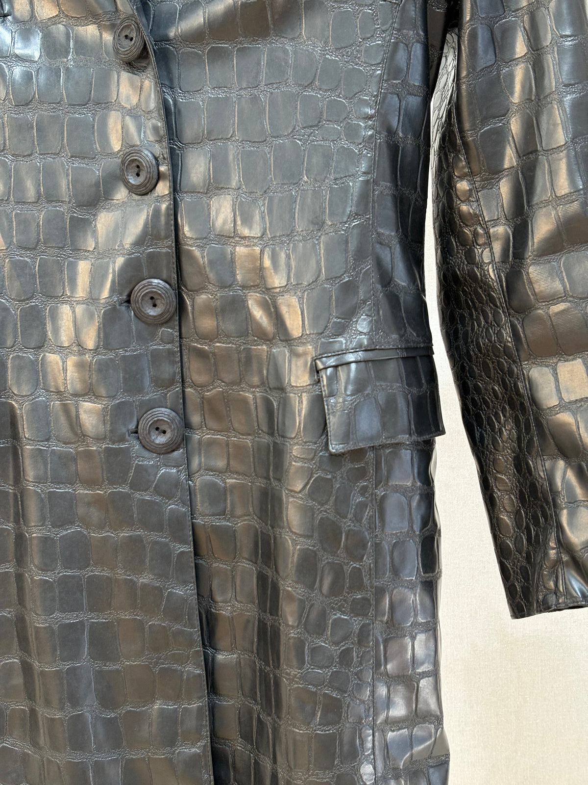 1990s Black Croc Style Jacket