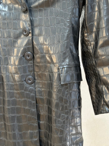 1990s Black Croc Style Jacket