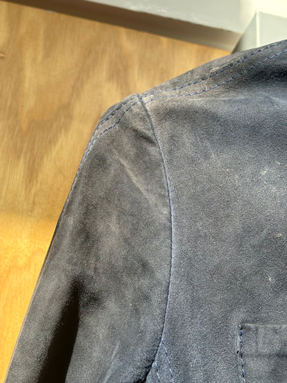 1970s Navy 'Furs-Ettex' Suede Trench Coat