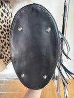 2010 Black Leather Handbag with Tassels