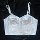 1950s White Gleaming Satin Bullet Bra