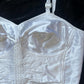 1950s White Gleaming Satin Bullet Bra
