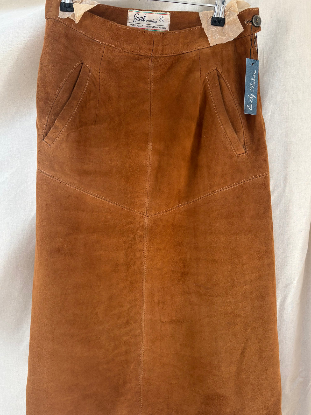 1970s Brown Suede Skirt
