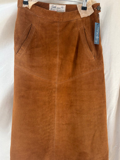 1970s Brown Suede Skirt