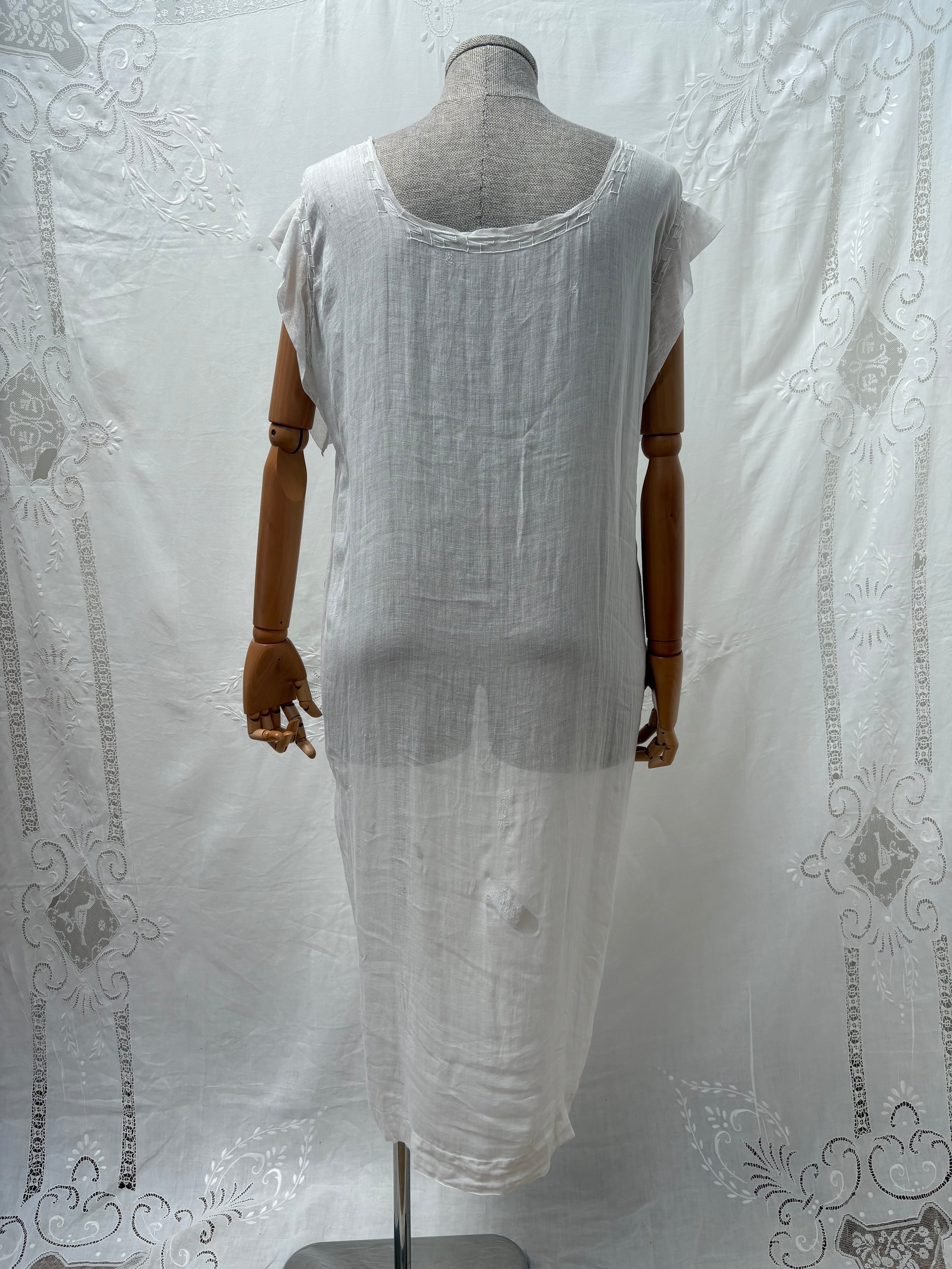 1900s Pure Cotton Sheer Dress