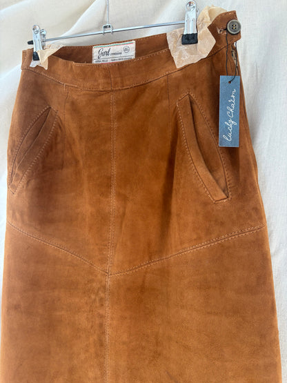 1970s Brown Suede Skirt
