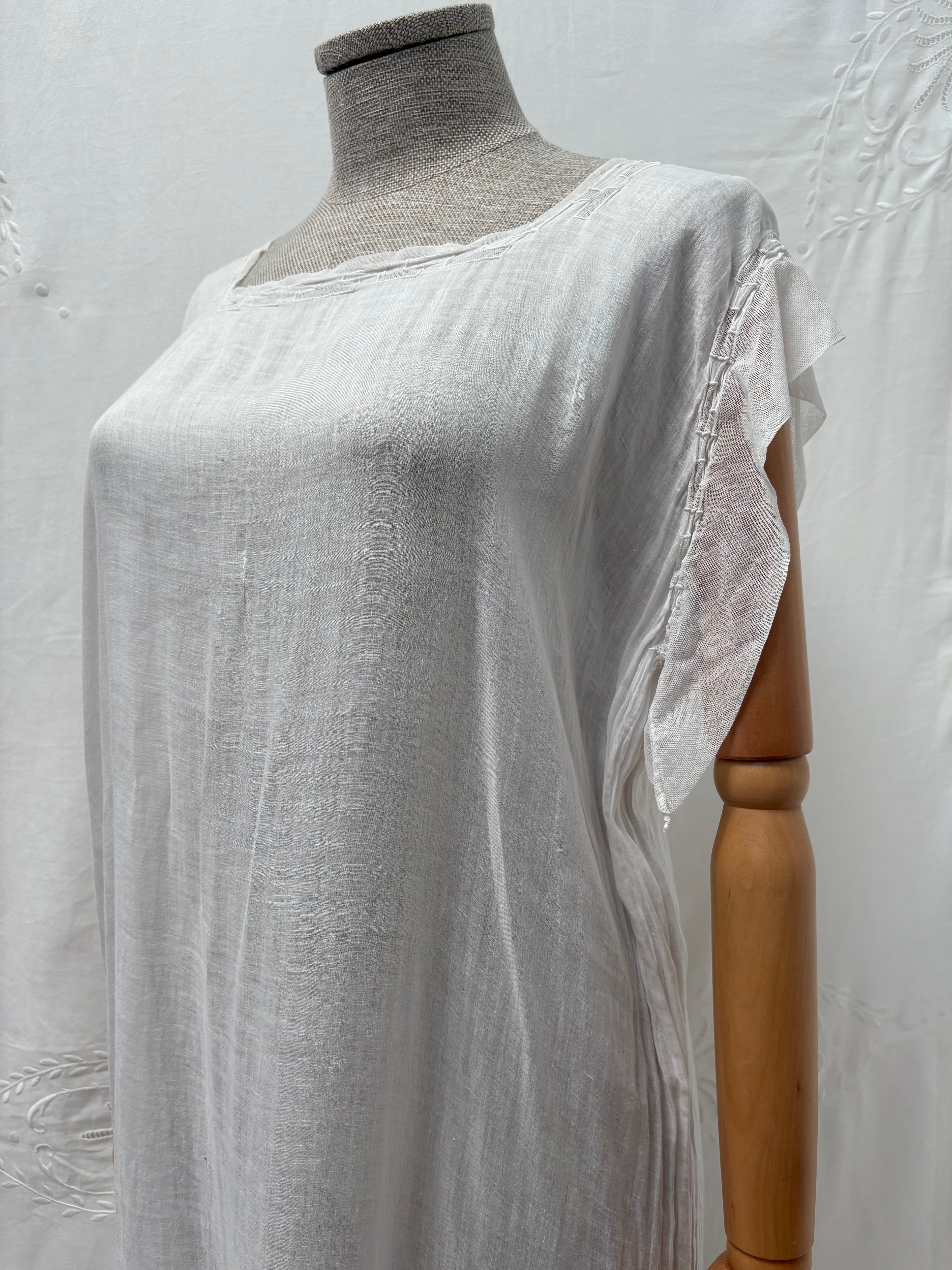 1900s Pure Cotton Sheer Dress