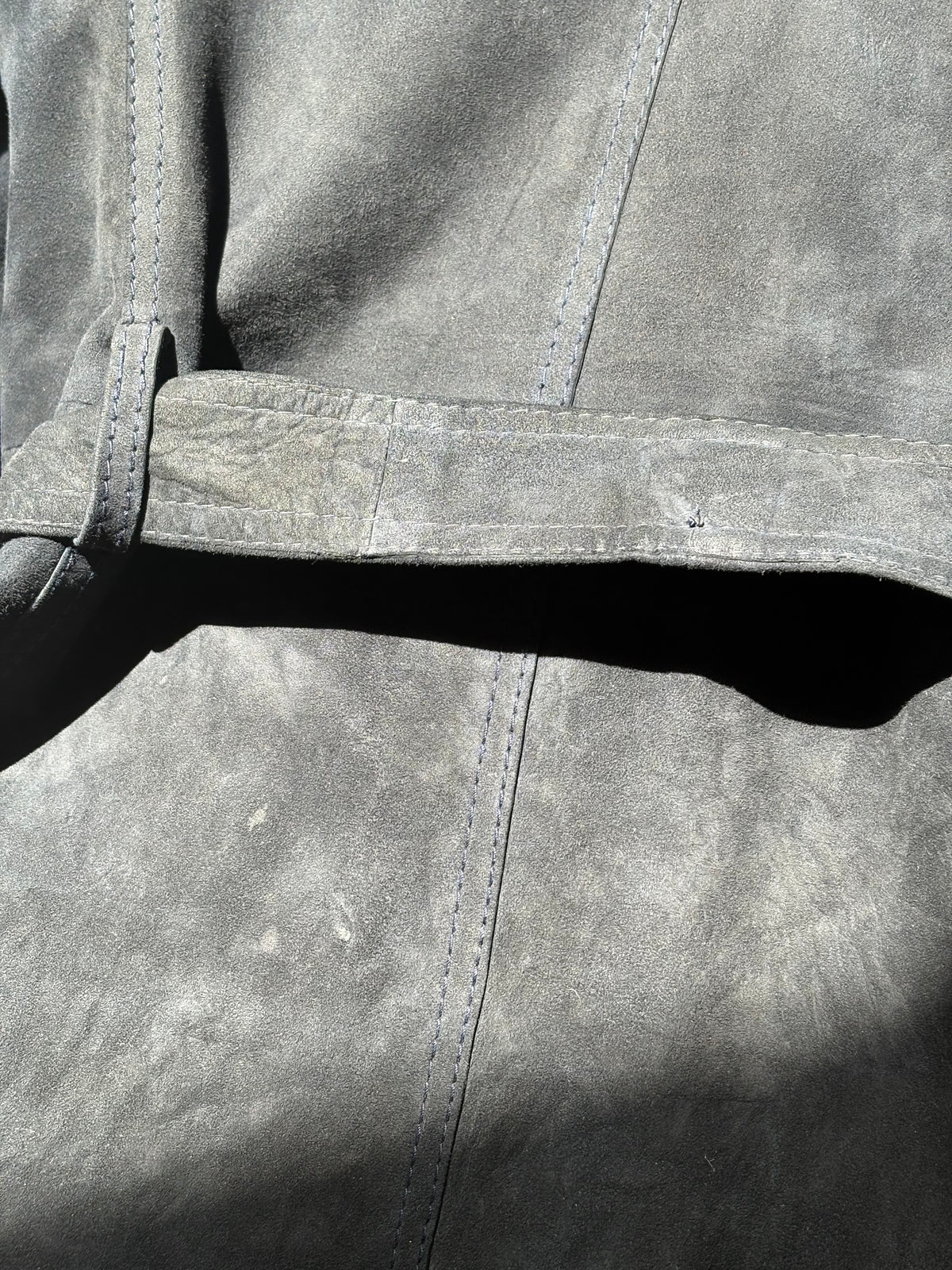 1970s Navy 'Furs-Ettex' Suede Trench Coat
