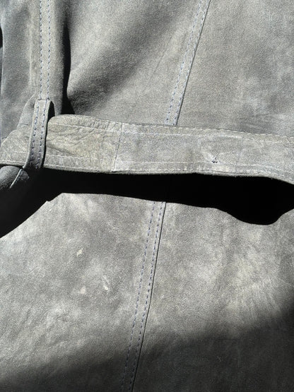 1970s Navy 'Furs-Ettex' Suede Trench Coat