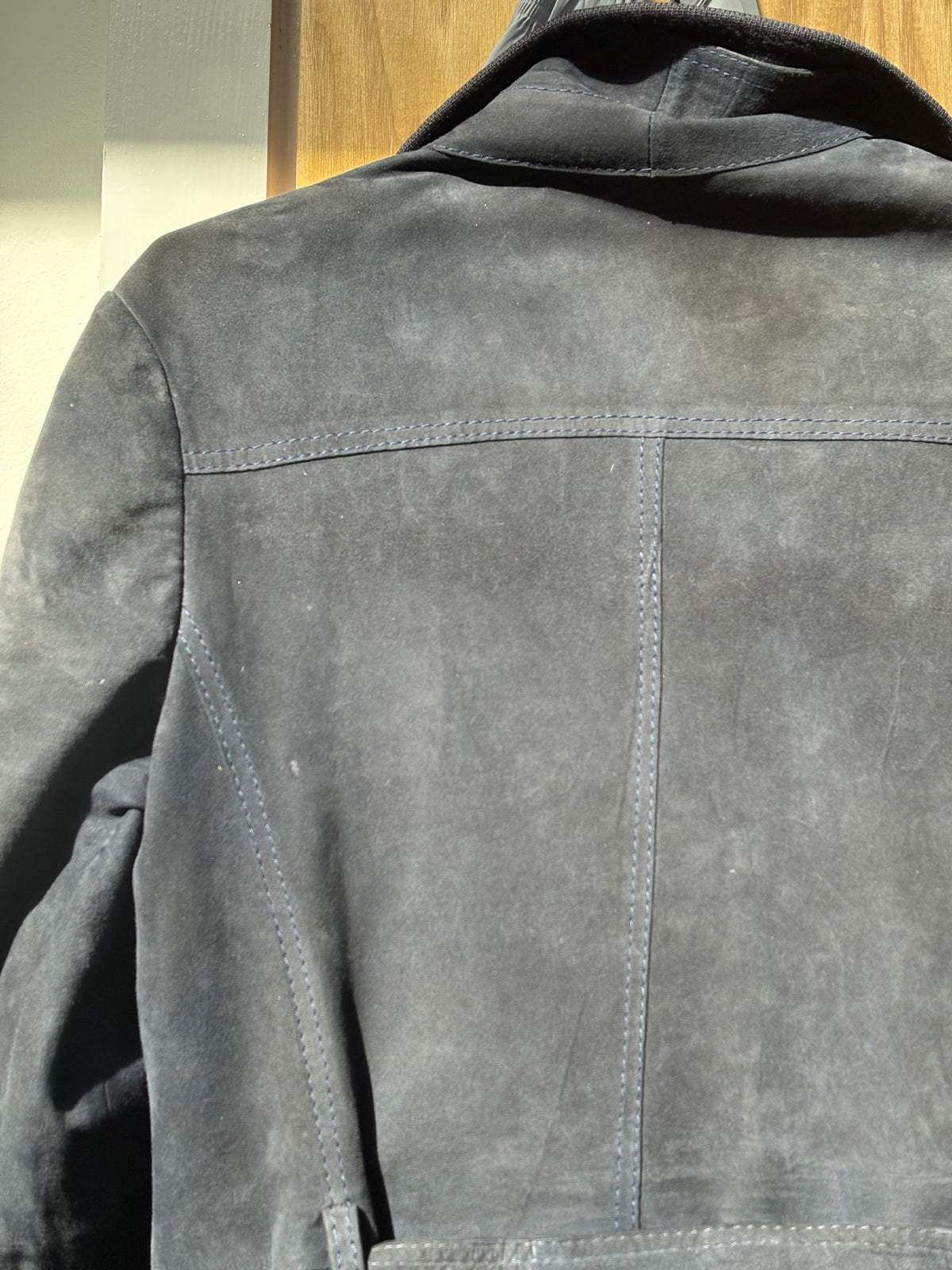 1970s Navy 'Furs-Ettex' Suede Trench Coat