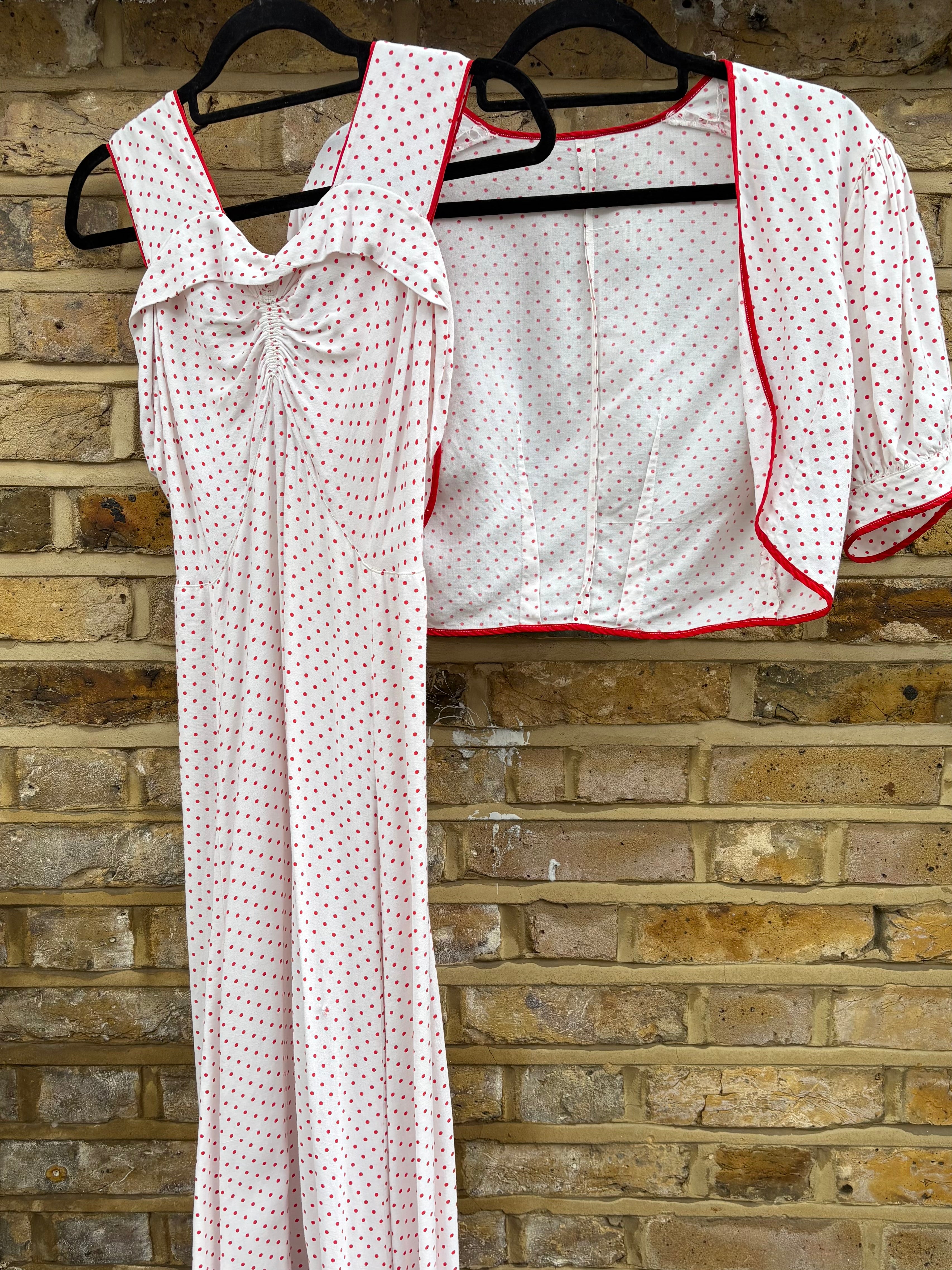 1930s Cotton Matching Dress Set