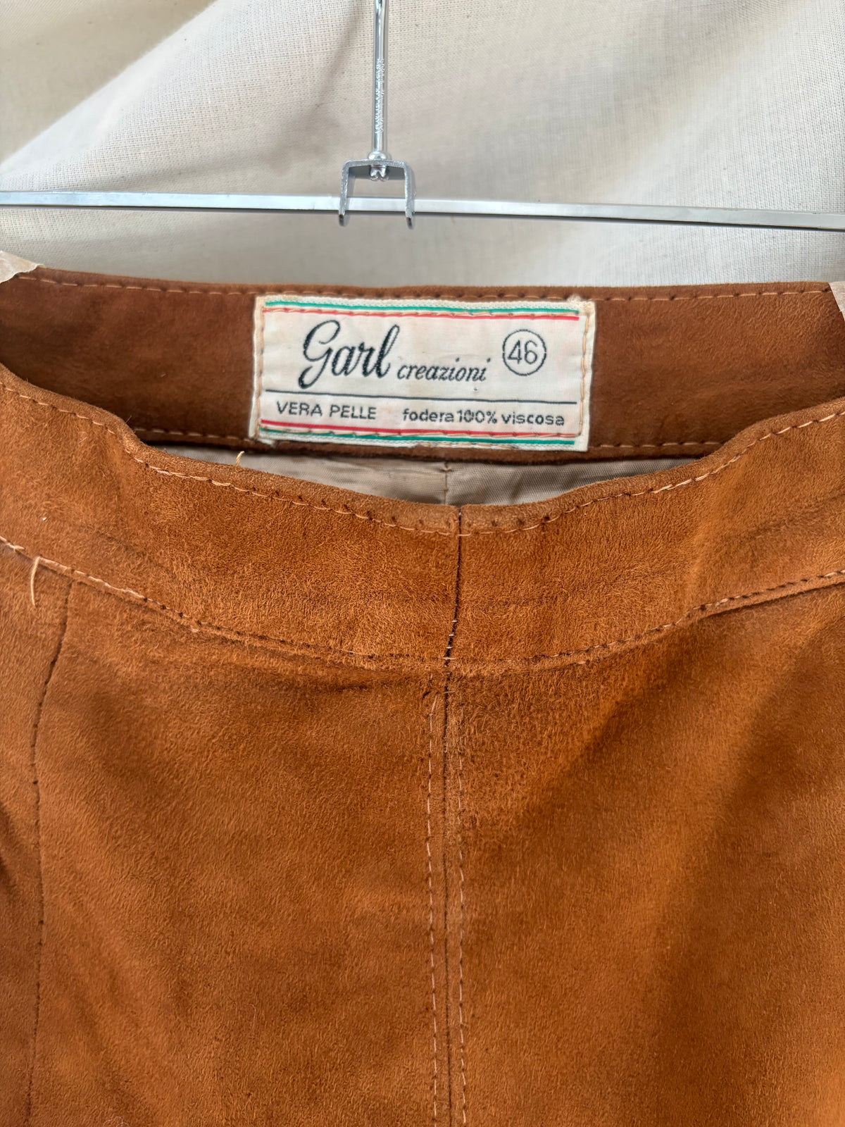 1970s Brown Suede Skirt