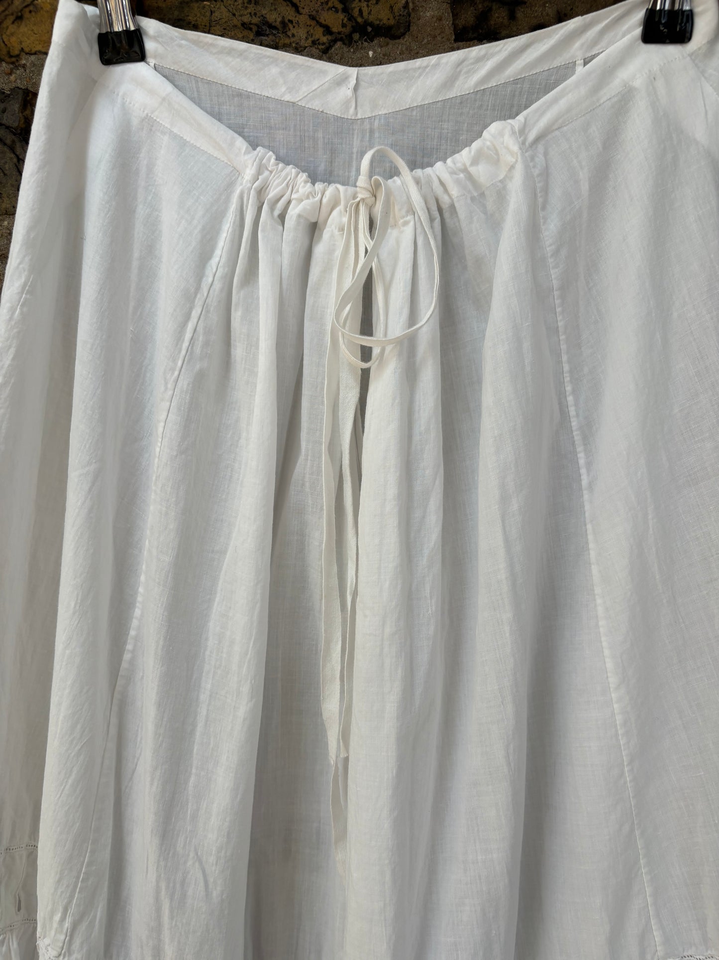 1900s Pure Cotton Petticoat with Floral Embroidery