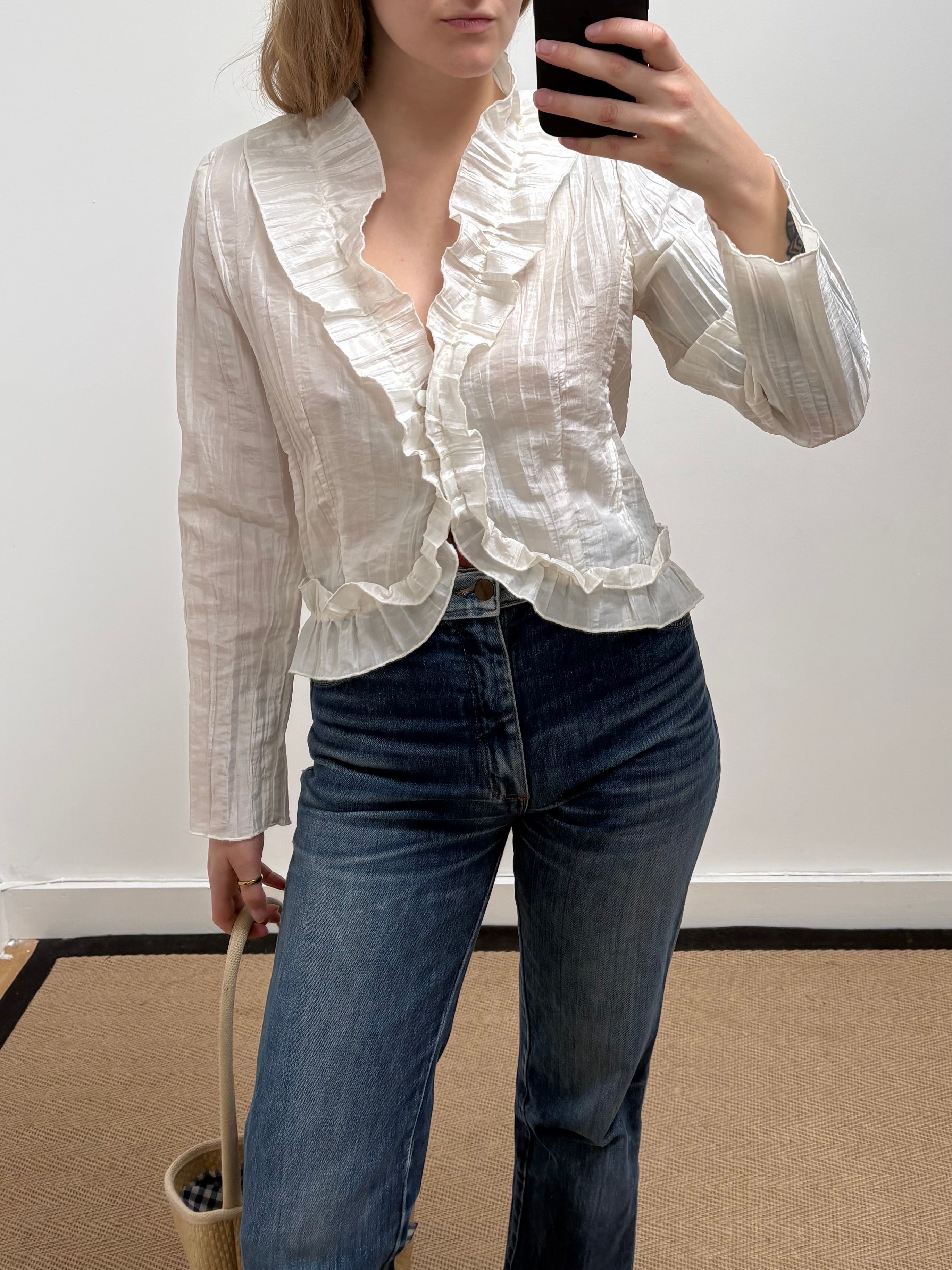 1990s Ruffle Blouse