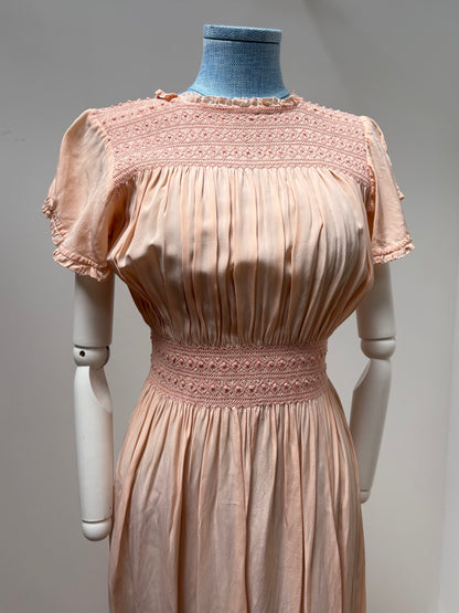 1940s Smocked Midi Dress