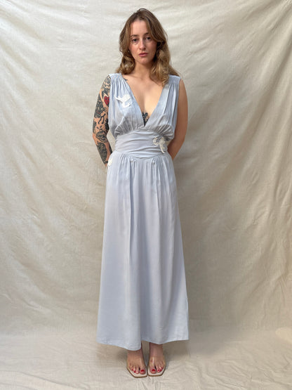 1940s Baby Blue 'Artemis Underthings' Slip Dress