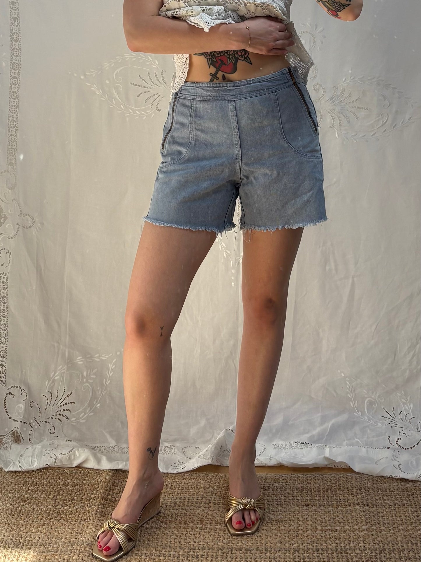 1970s Zip Front Shorts