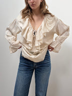 2000s Silk Ruffle Blouse