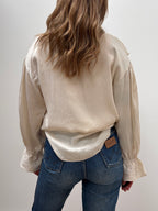 2000s Silk Ruffle Blouse