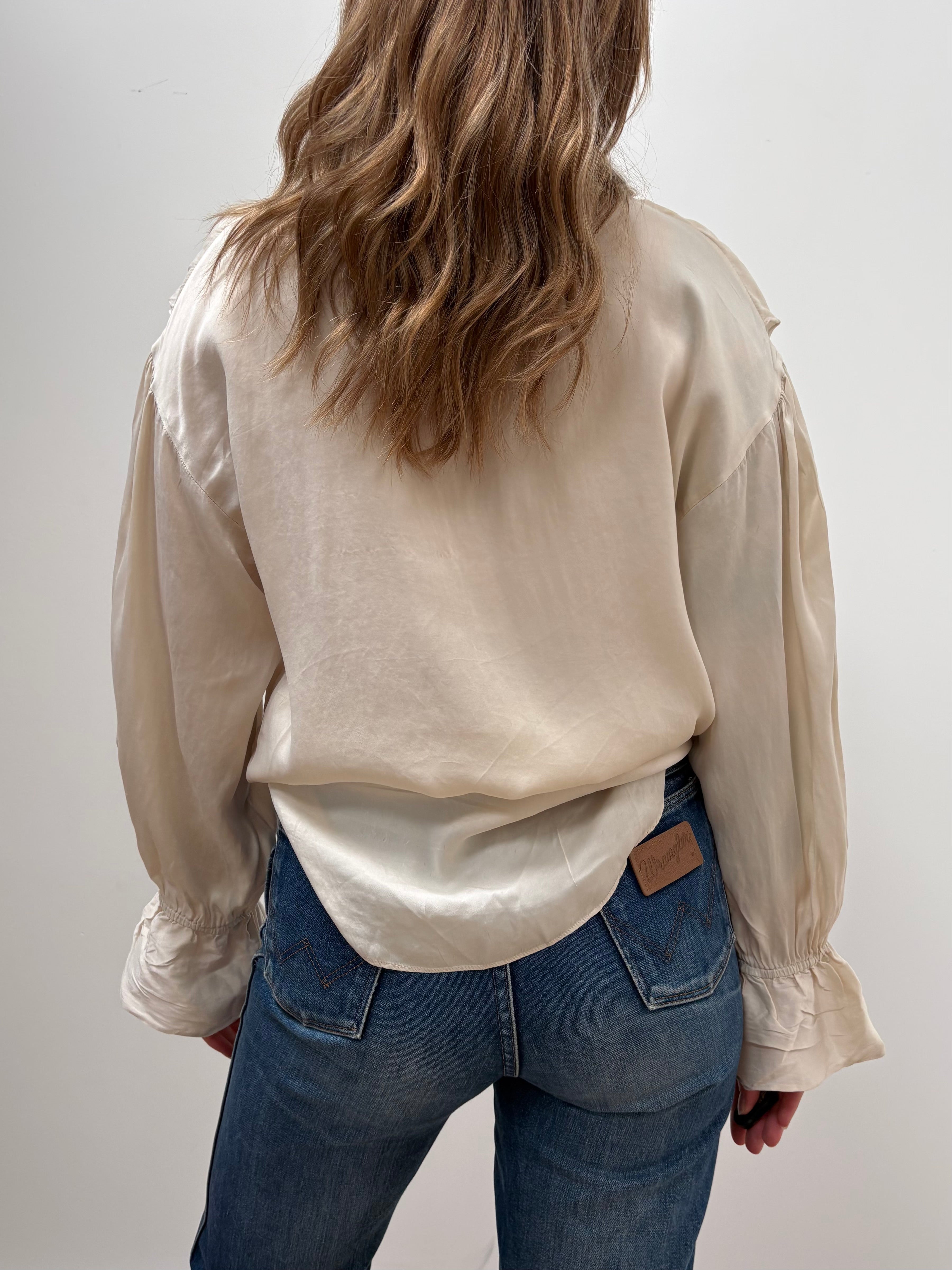 2000s Silk Ruffle Blouse
